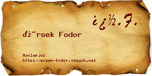 Érsek Fodor névjegykártya